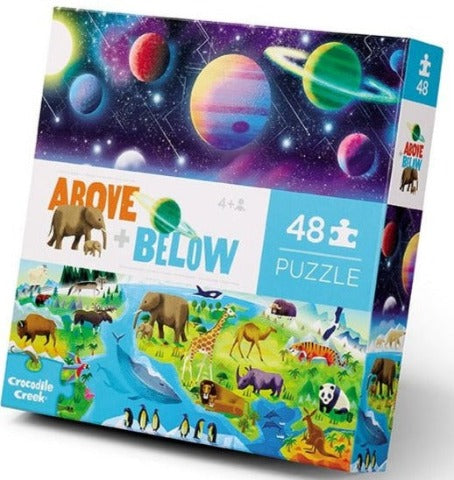 Crocodile Creek Above & Below Puzzle Earth & Space, 48 Piece - Treasure Island Toys